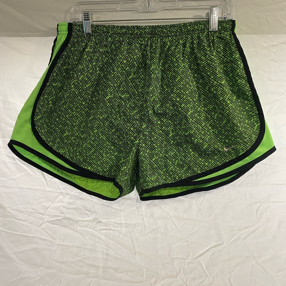 Nike Women's Green Athletic Running Shorts with Black Trim